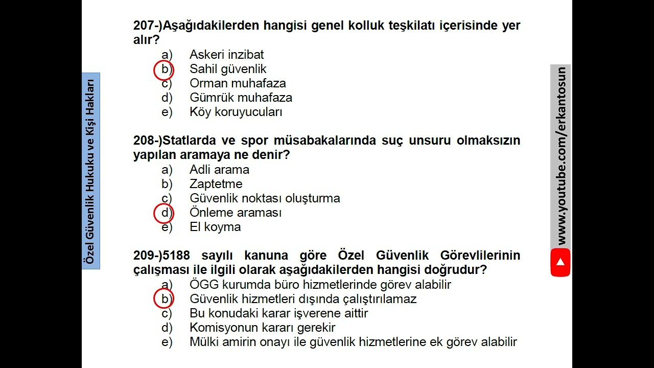 Özel Güvenlik Hukuku ve Kişi Hakları Soru Çözümleri Bölüm 3 (Özel Güvenlik Eğitimi)