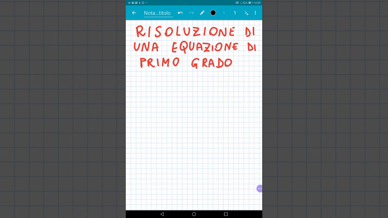 Risoluzione di una equazione di primo grado in una incognita