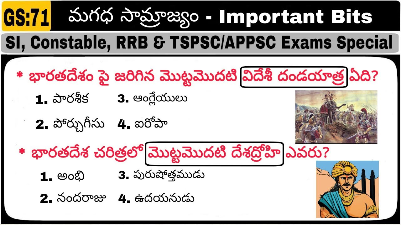 History of India - Magadha Empire (Important Bits) || Model Paper - For all competitive exams spe...