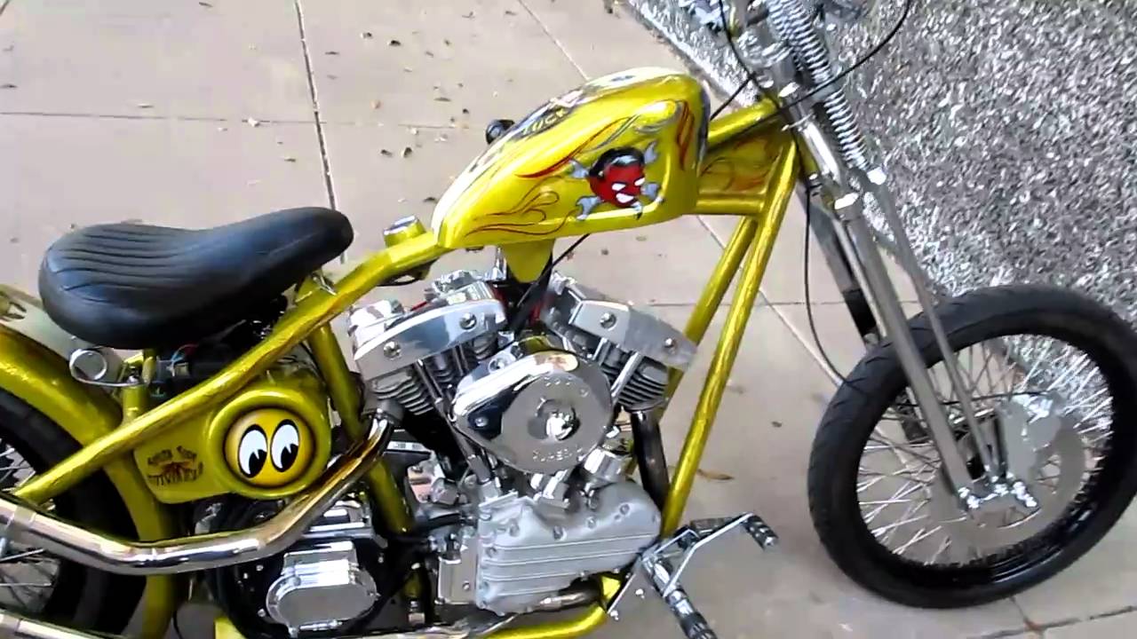 Pan Shovel Springer Bobber Rat Fink Jockey Shift Ols School Exhaust
