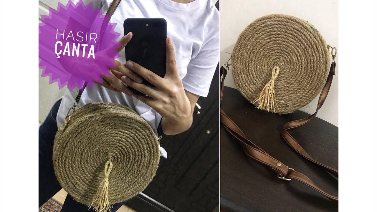 HALAT İPTEN HASIR ÇANTA YAPIMI | KOLAY KENDİN YAP | DIY