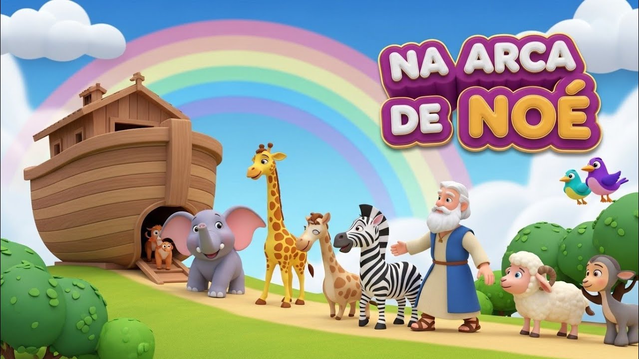 🎵 NA ARCA DE NOÉ EU QUERO ENTRAR 🌧️🦁 | Música Infantil Cristã Animada – Louvor para Crianças