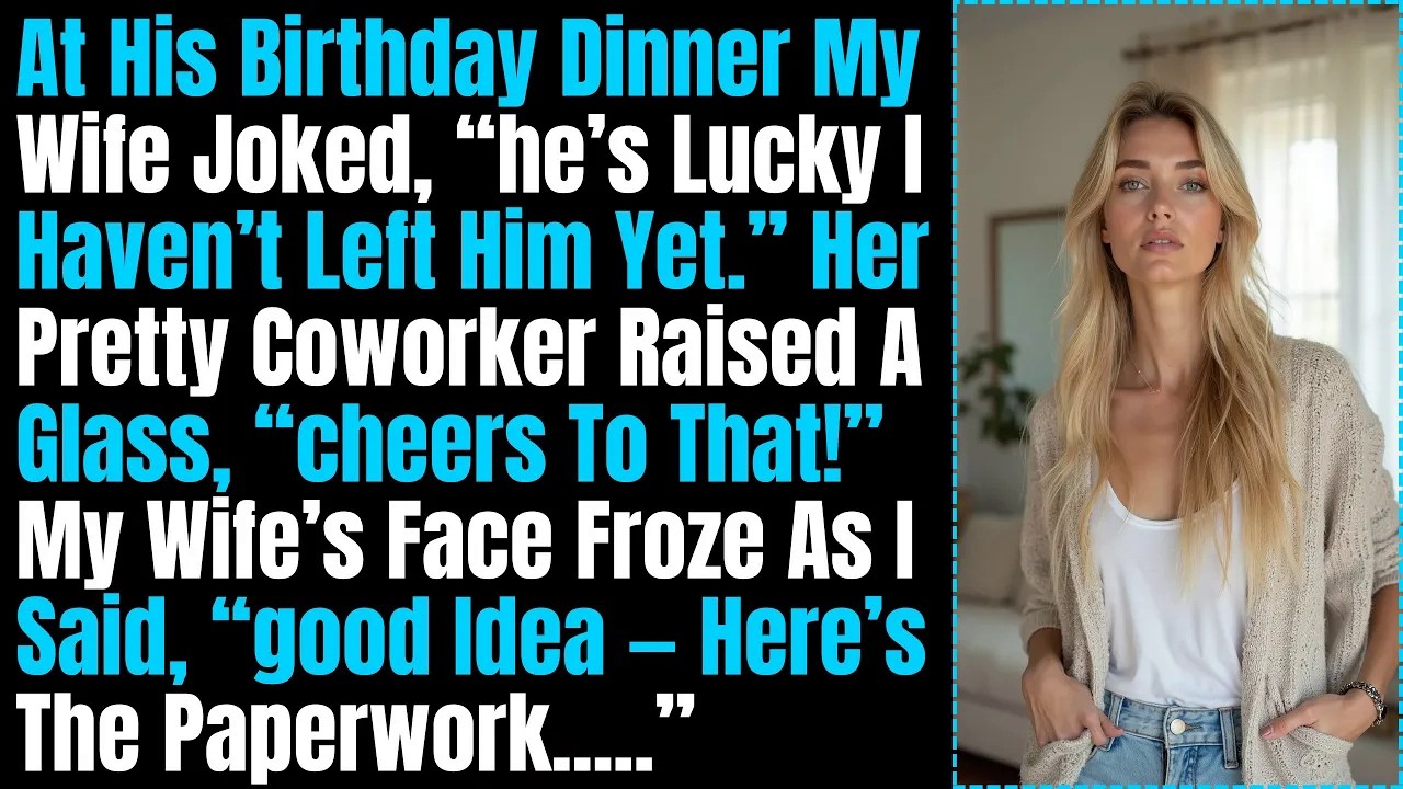 At His Birthday Dinner My Wife Joked, He’s Lucky I Haven’t Left Him Yet. Her Coworker Raised A Glass