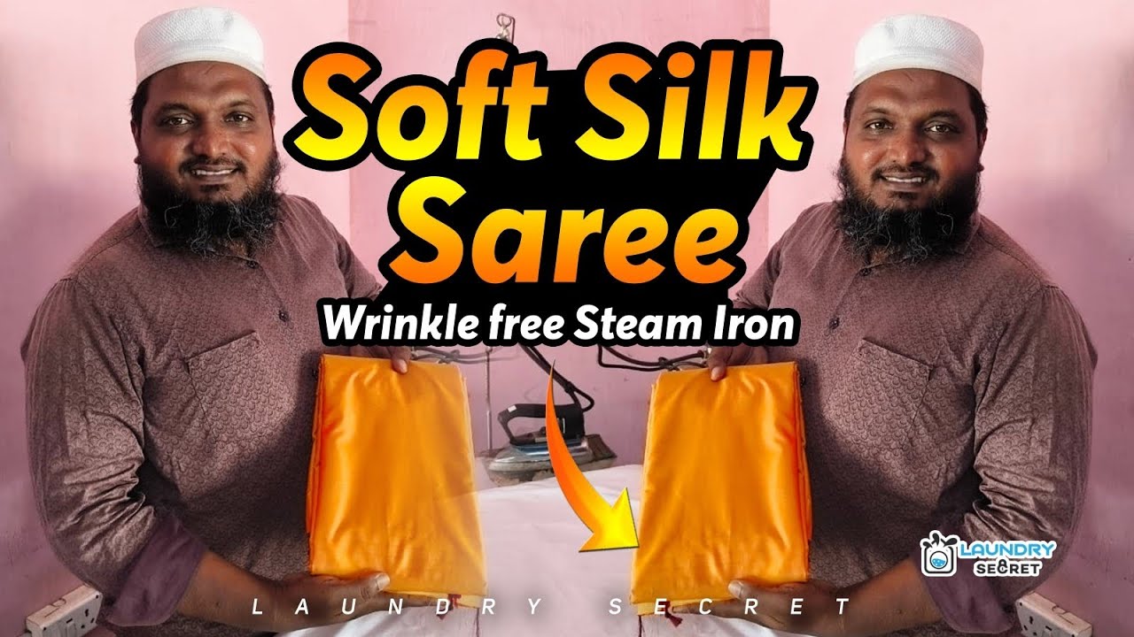 This Is How Soft Silk Sarees Should Be Ironed 😍✨ | Steam Press | Laundry Secret 🧺