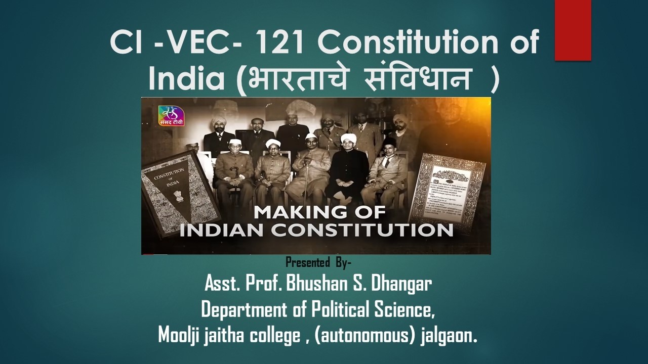 CI -VEC- 121 Constitution of India (भारताचे संविधान )