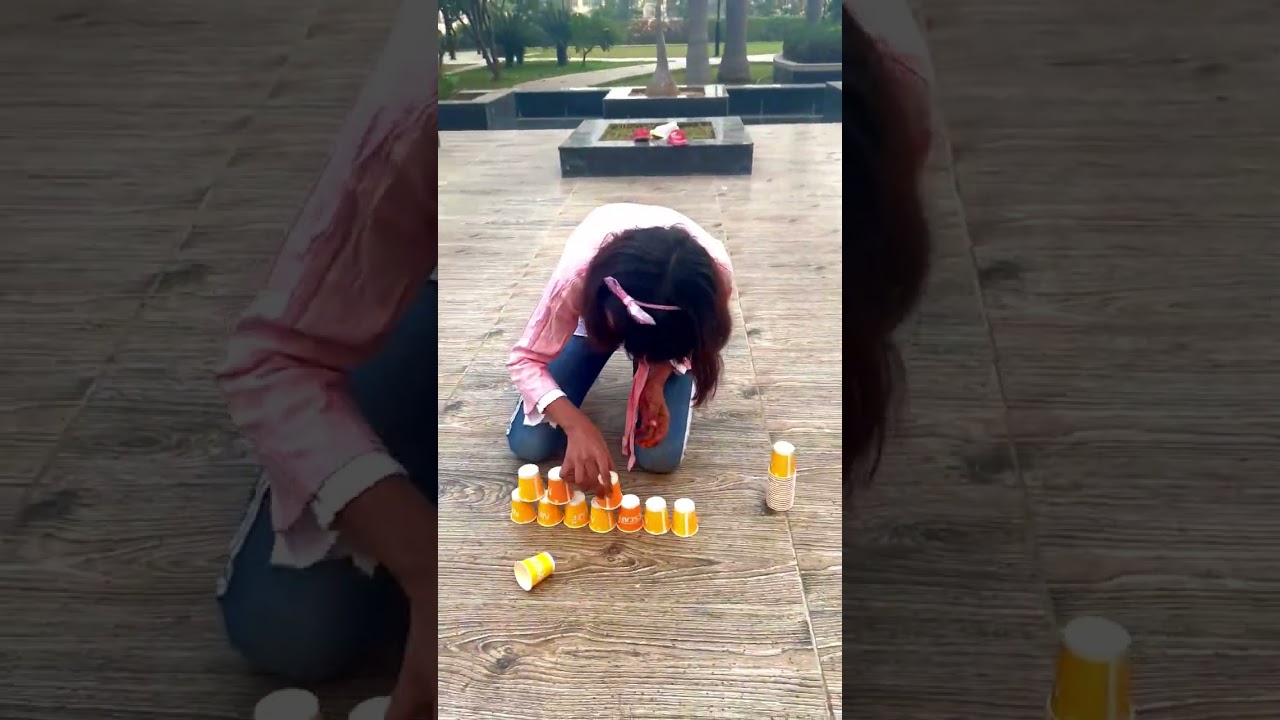 Build the fastest cup pyramid challenge | #shorts #funny
