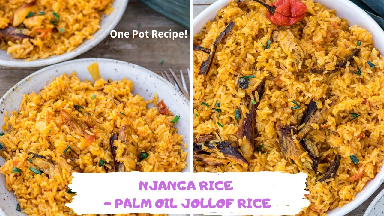 CAMEROONIAN NJANGA RICE // Crayfish Rice // Concoction Rice // Jollof Rice with Palm Oil