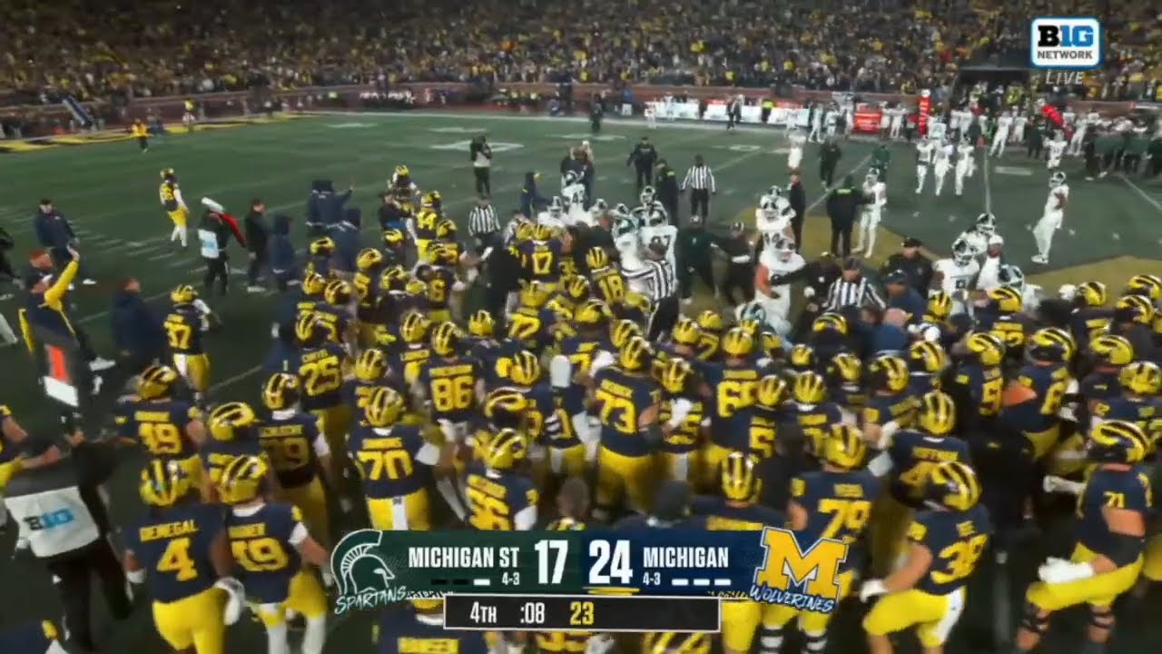 Michigan State vs Michigan heated moment at end of game