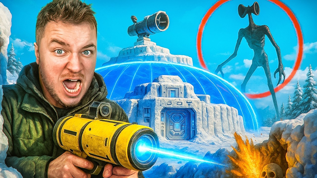 SIREN HEAD Attacked Our GIANT SNOW BASE For 100 HOURS! (Mini Movie)