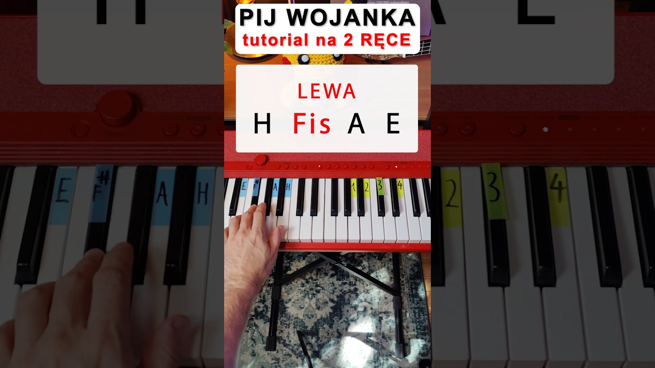 Pij Wojanka - prosta wersja na PIANINO na 2 ręce 🎹🔥 