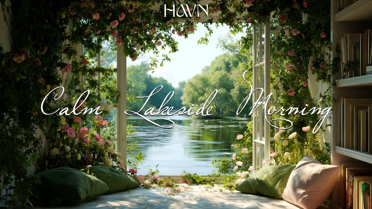 Morning Lakeside Ambience with Nature Sounds | Relaxing Jazz for Study & Stress Relief