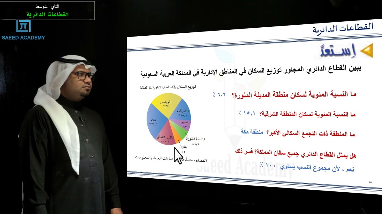 القطاعات الدائرية - الثاني المتوسط - الفصل الدراسي الثاني