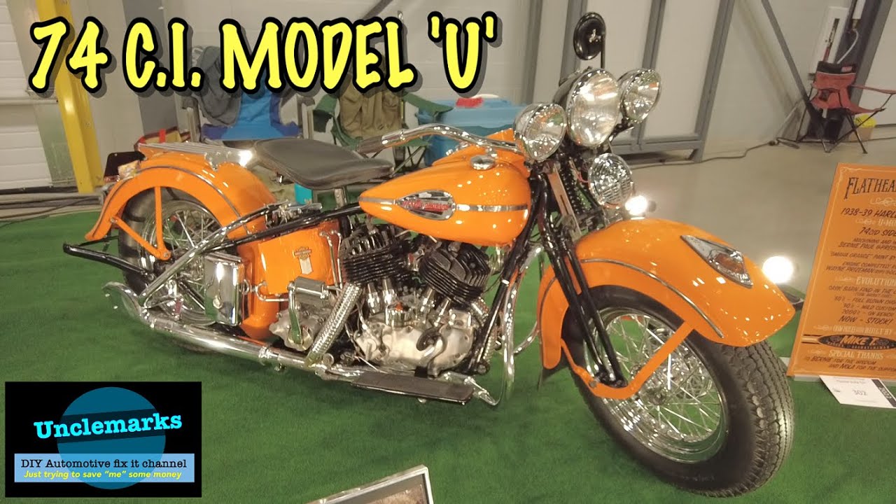 Harley Davidson Model U  1938 1939 74 cubic inch Majestics Car Show Regina 2022(EP 259a)