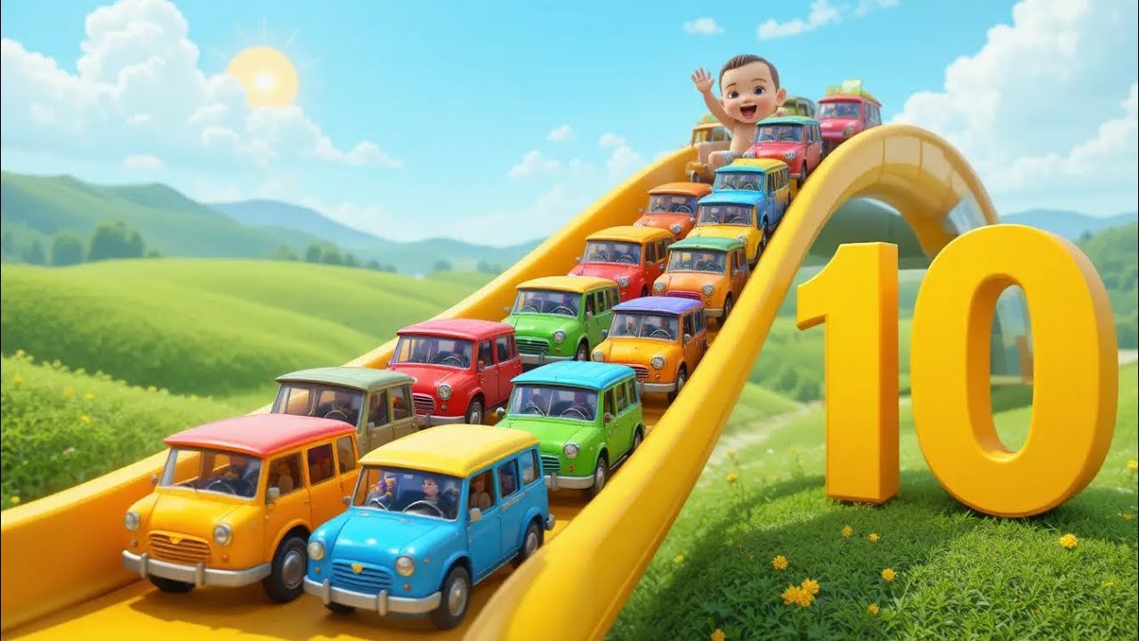 Ten Little Buses 🚍 | Counting Song for Kids | Numbers Nursery Rhyme | Baby Songs
