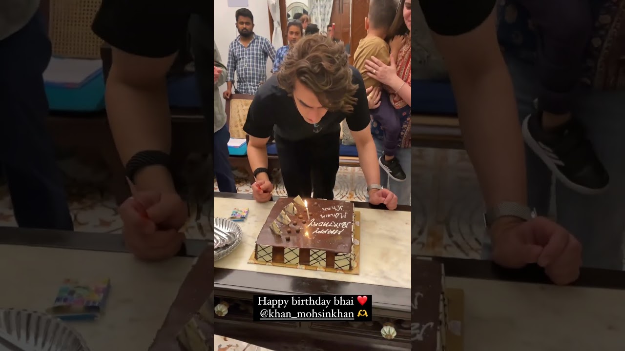#mohsinkhan's birthday celebration with family on set of his 1st web series.