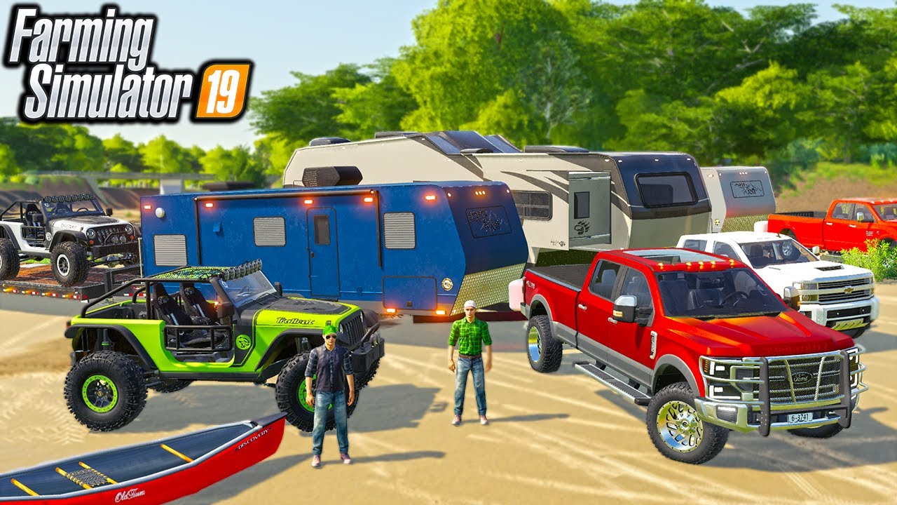 БОГАТЫЙ КЕМПИНГ ДЛЯ РЕДНЕКОВ! С ПОДНЯТЫМИ ДЖИПАМИ | (РОЛЕВАЯ ИГРА) FARMING SIMULATOR 2019