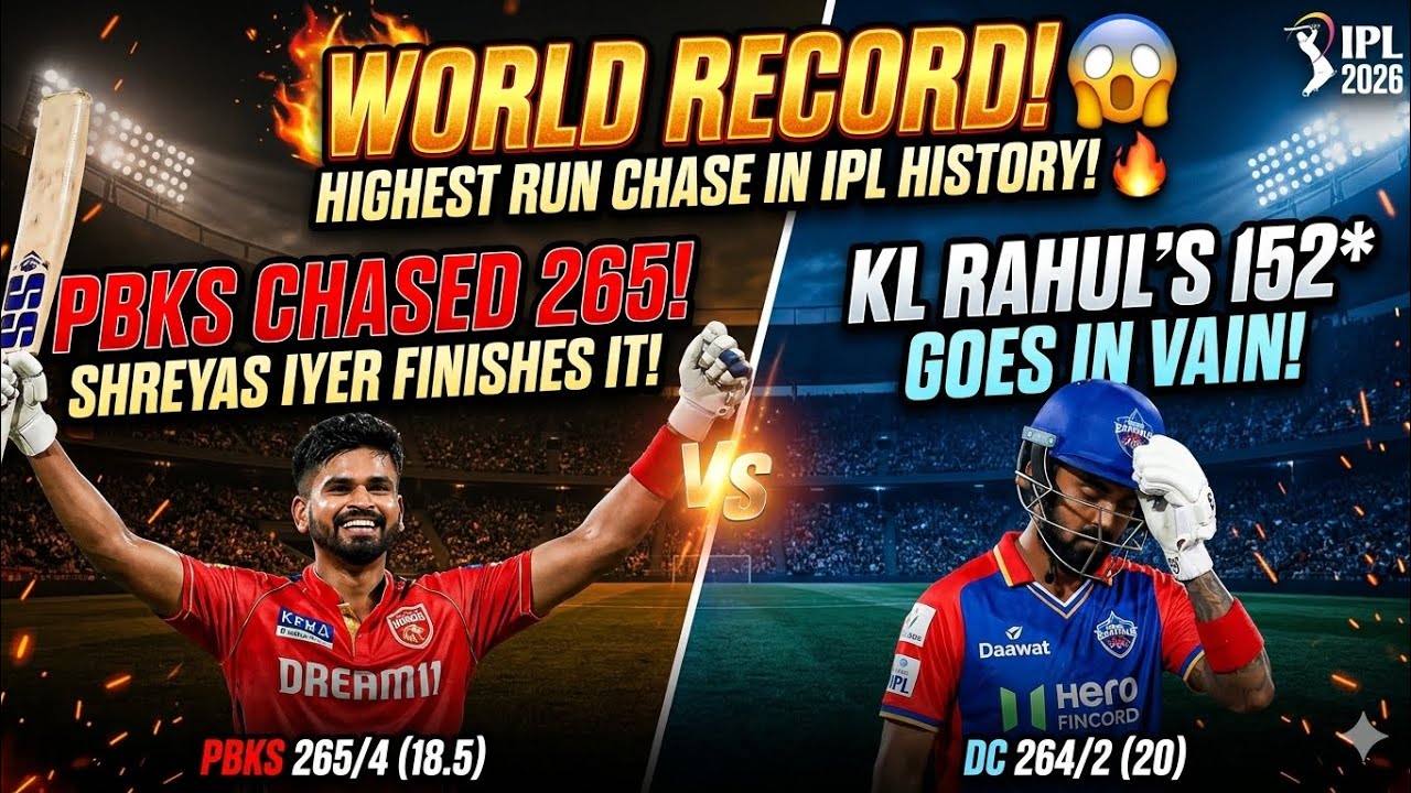 WORLD RECORD! 😱 PBKS Chased 265 Runs vs DC | IPL 2026 History&rsquo;s Highest Chase 🔥