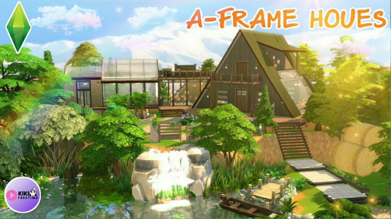 A-FRAME HOUES - BASE GAME -The Sims 4 [สร้างบ้าน ]  l Speed Build l NO CC