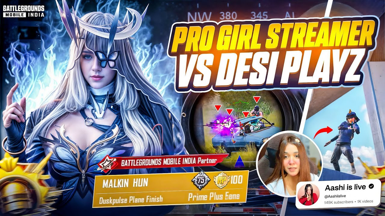 10K/D Girl Streamer Meet DESi PLAYz 💀🔥 || Aashi is live || #bgmi 