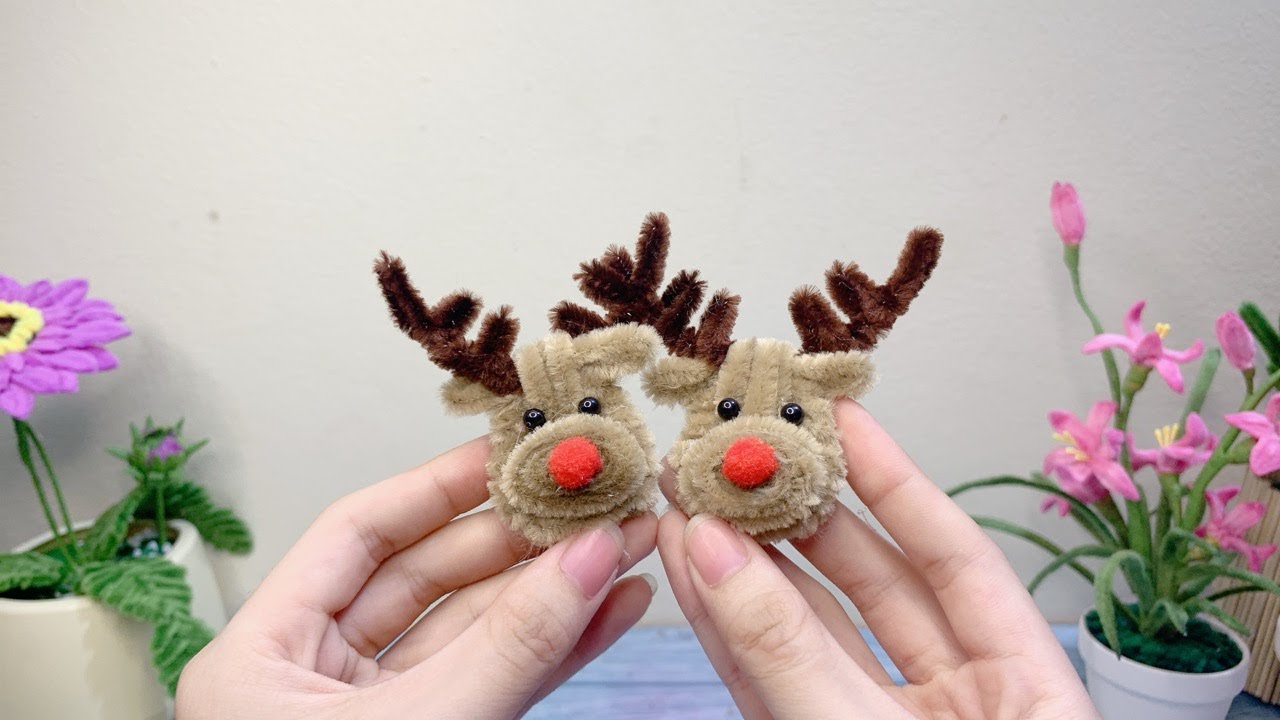 モールで作る クリスマスのトナカイ make a Red nose reindeer pipe cleaner