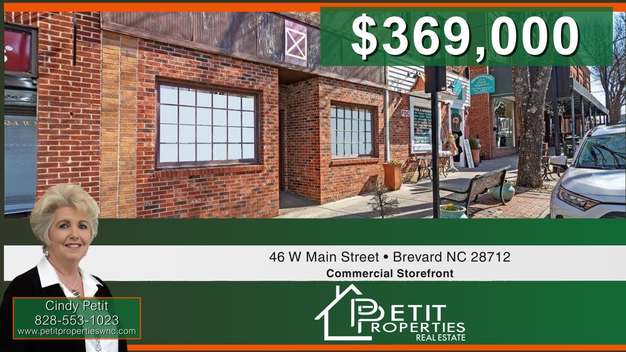 Storefront Property For Sale in Downtown Brevard NC! Heavily foot-trafficked location