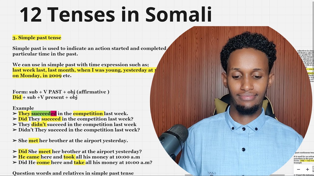 6 Bilood ku baro English | 12 Tenses in Somali: P. 3/3 | Lesson 06