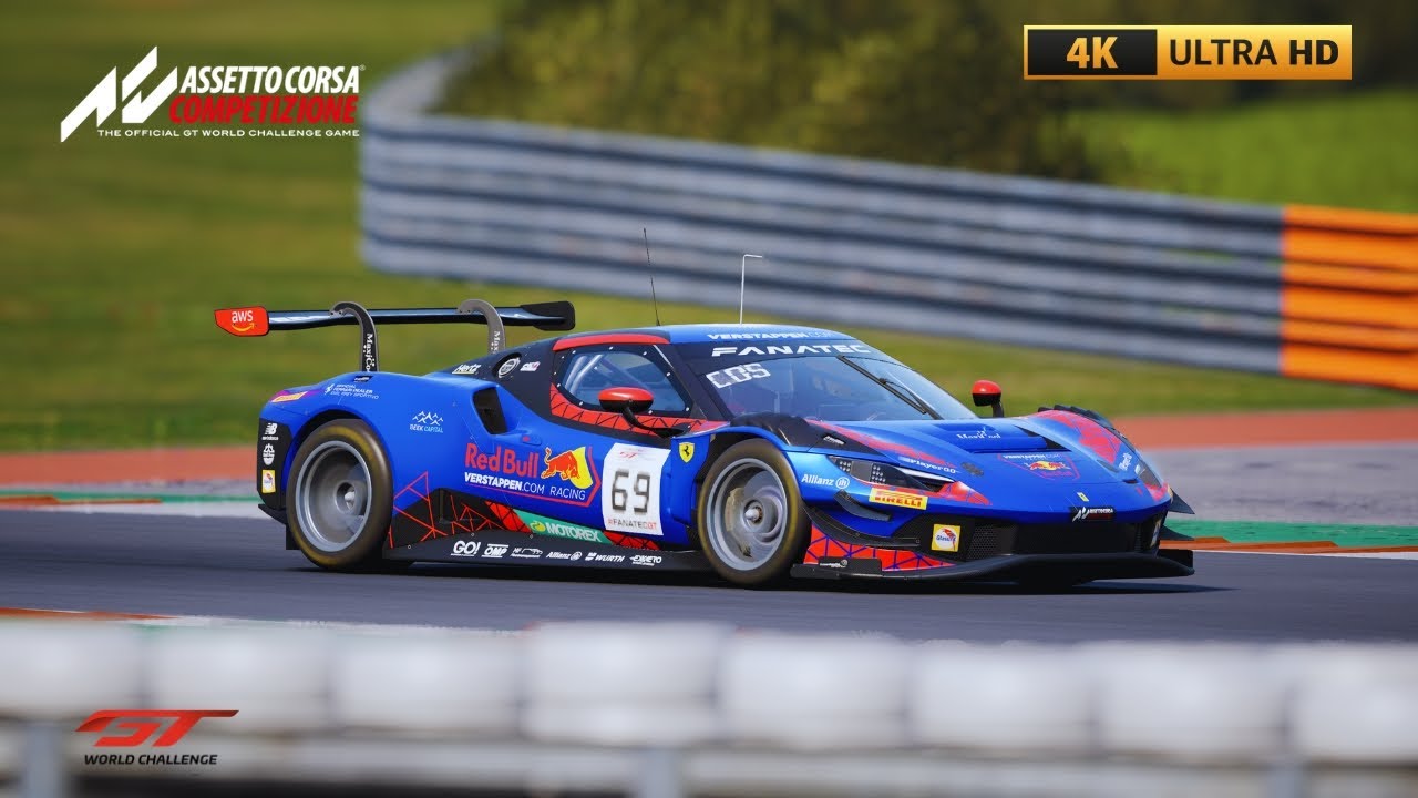 Max Verstappen's Epic Red Bull Ferrari GT3 Livery Review in Assetto Corsa Competizione
