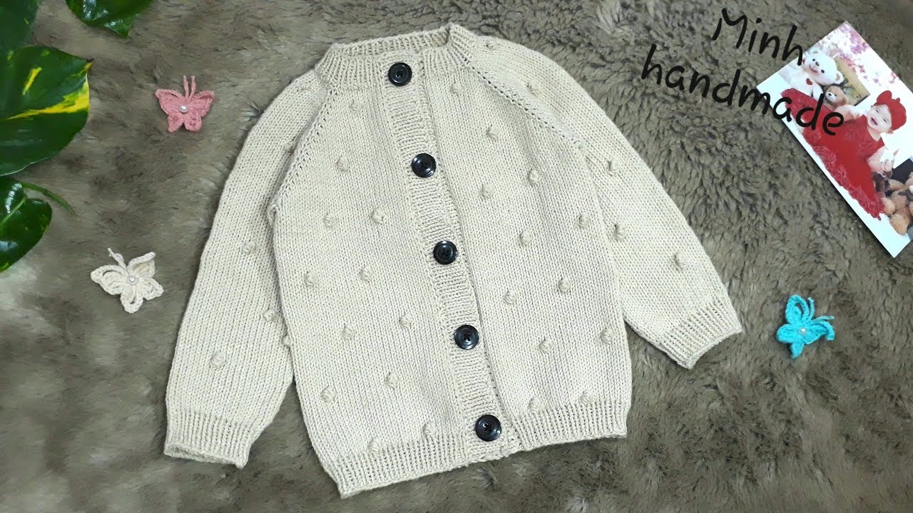 PHẦN 1- Cách Đan Áo Khoác Hạt Bắp, Đan Từ Trên Xuống / How To Knit The Jacket With Popcorn - PART1