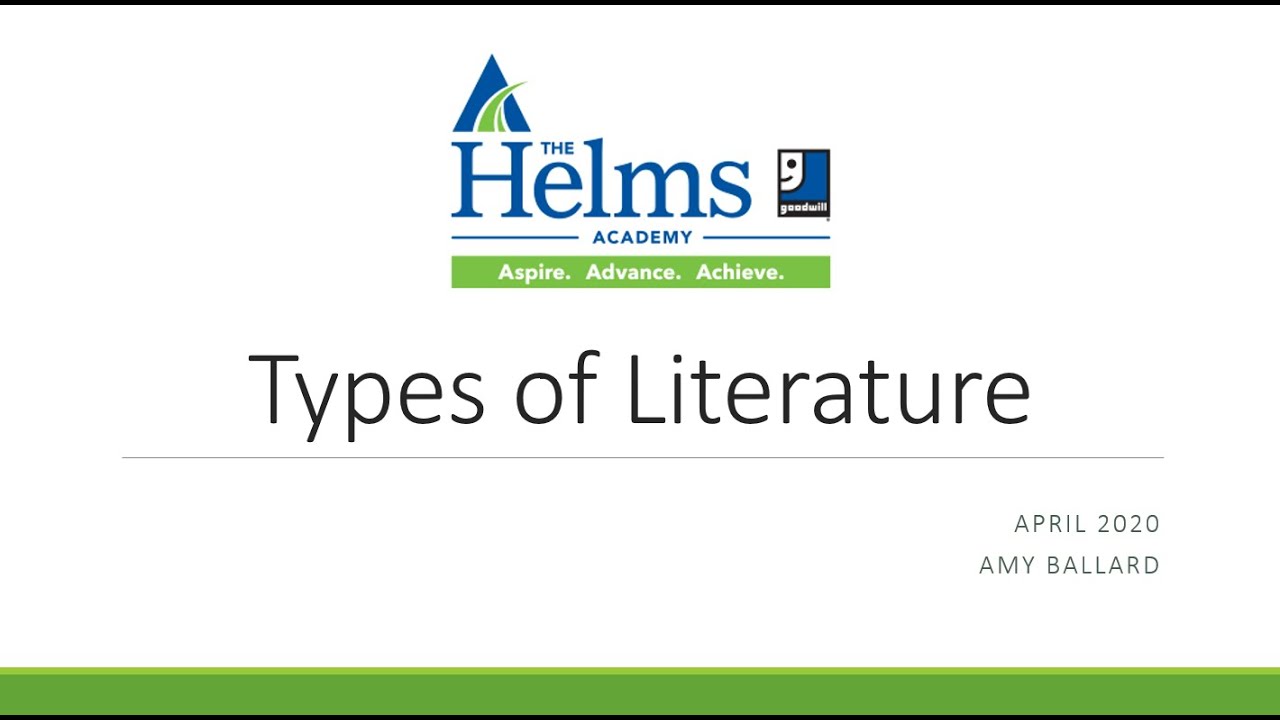 Types of Literature - HiSET Reading and GED Language Arts Prep