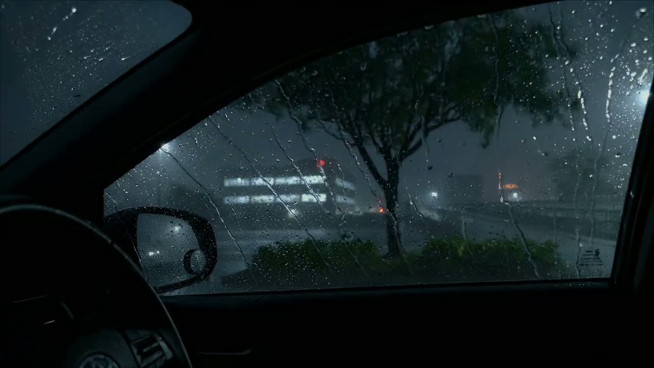Escaping the World with Heavy Rain and Thunder in a Car - Deep Sleep and Insomnia Therapy