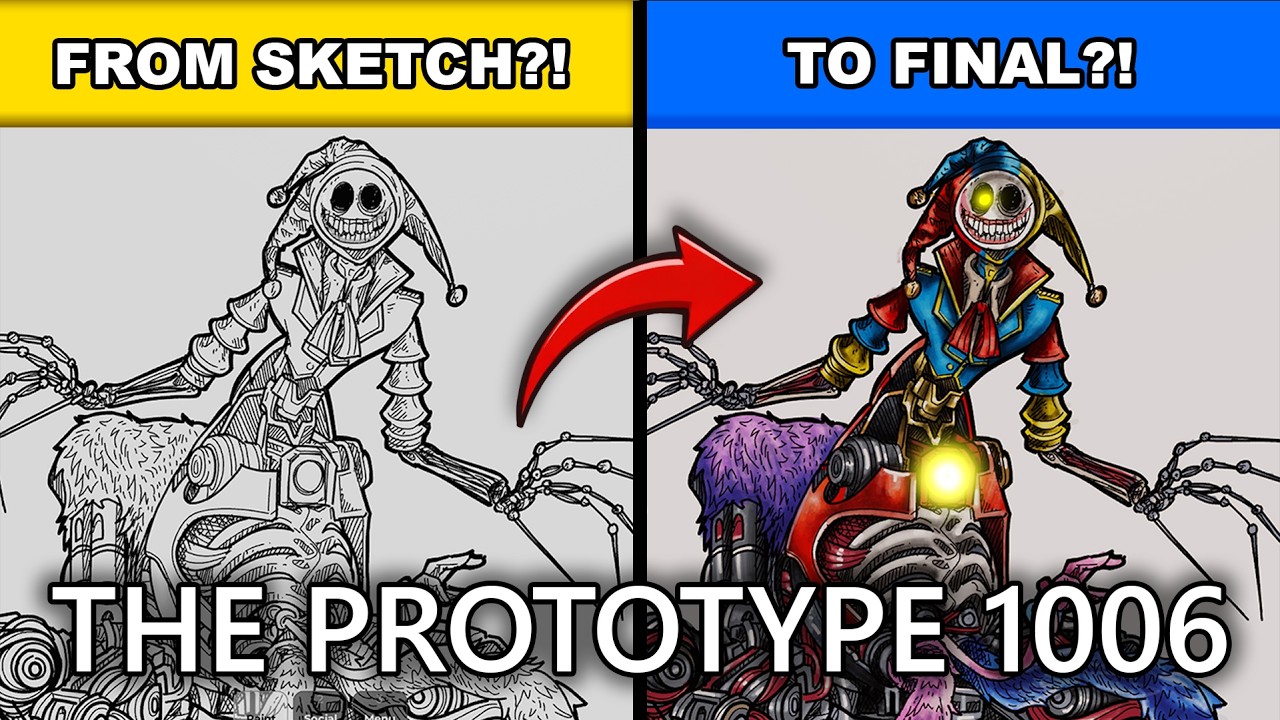 Drawing of The Prototype 1006 on Roblox - Poppy Playtime Chapter 5 - From Sketch to Final