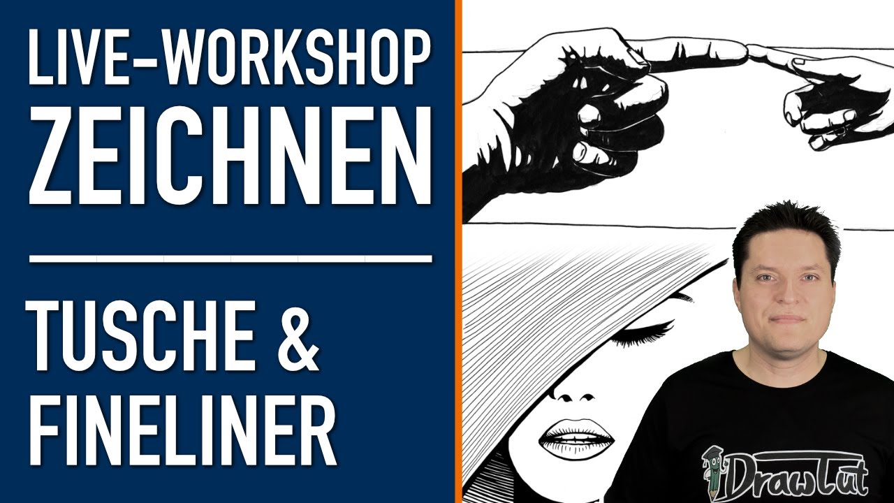 ZEICHNEN mit TUSCHE und FINELINER - Skizzieren, Zeichnen, Schraffieren 🔴 LIVE ZEICHNEN WORKSHOP #3