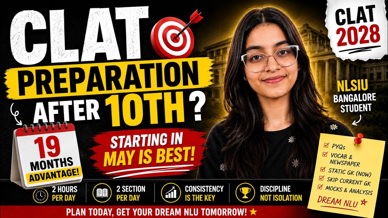 CLAT 2028 Strategy After 10th | Start in May & Stay Ahead🔥My CLAT Preparation Strategy~NLSIU student