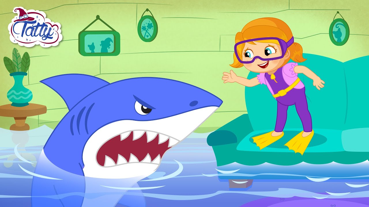 Lilly blir kompis med en haj 😍🦈Kognitiv tecknad film f&ouml;r barn