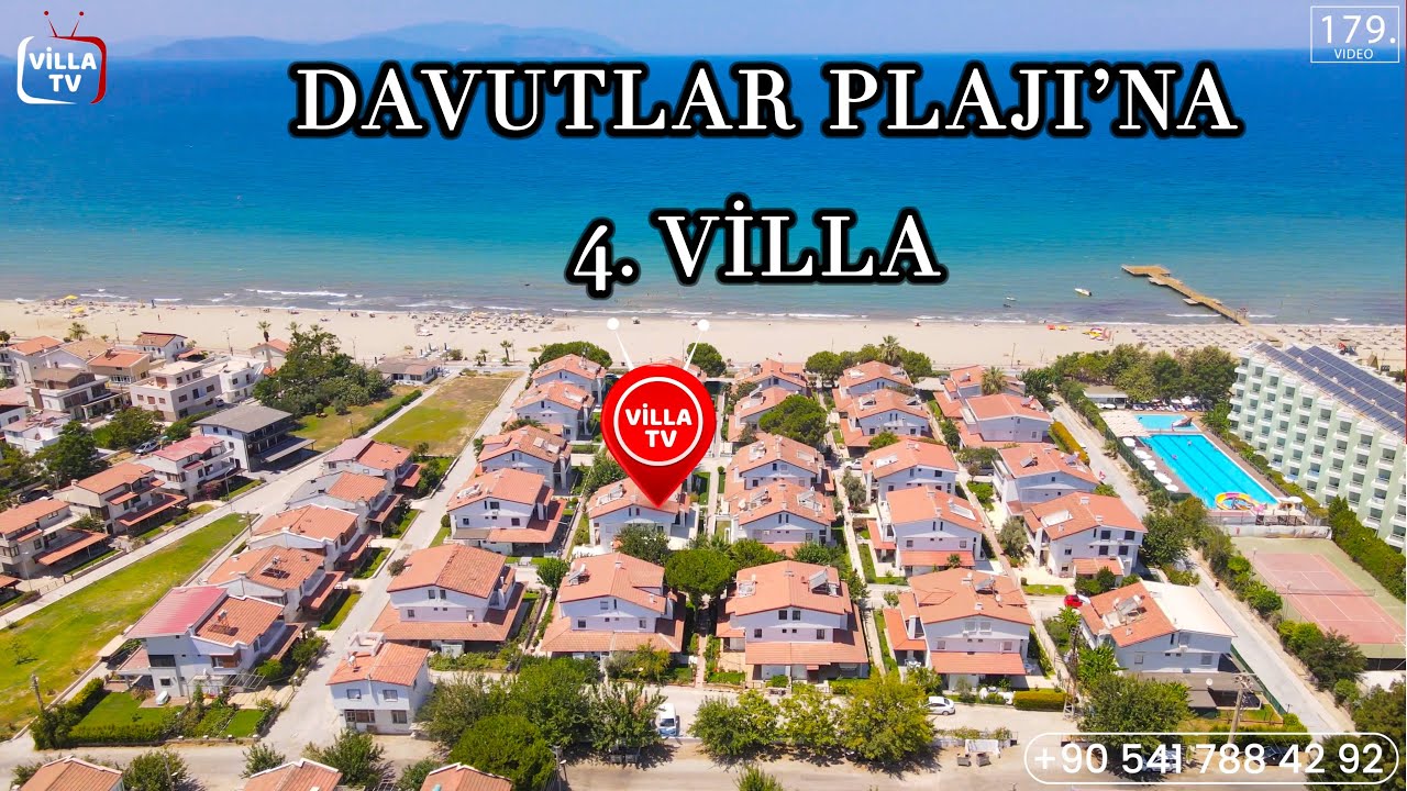 Kuşadası Davutlar Plajina 4. Sırada Müstakil Bahçeli Villa Ev Turu