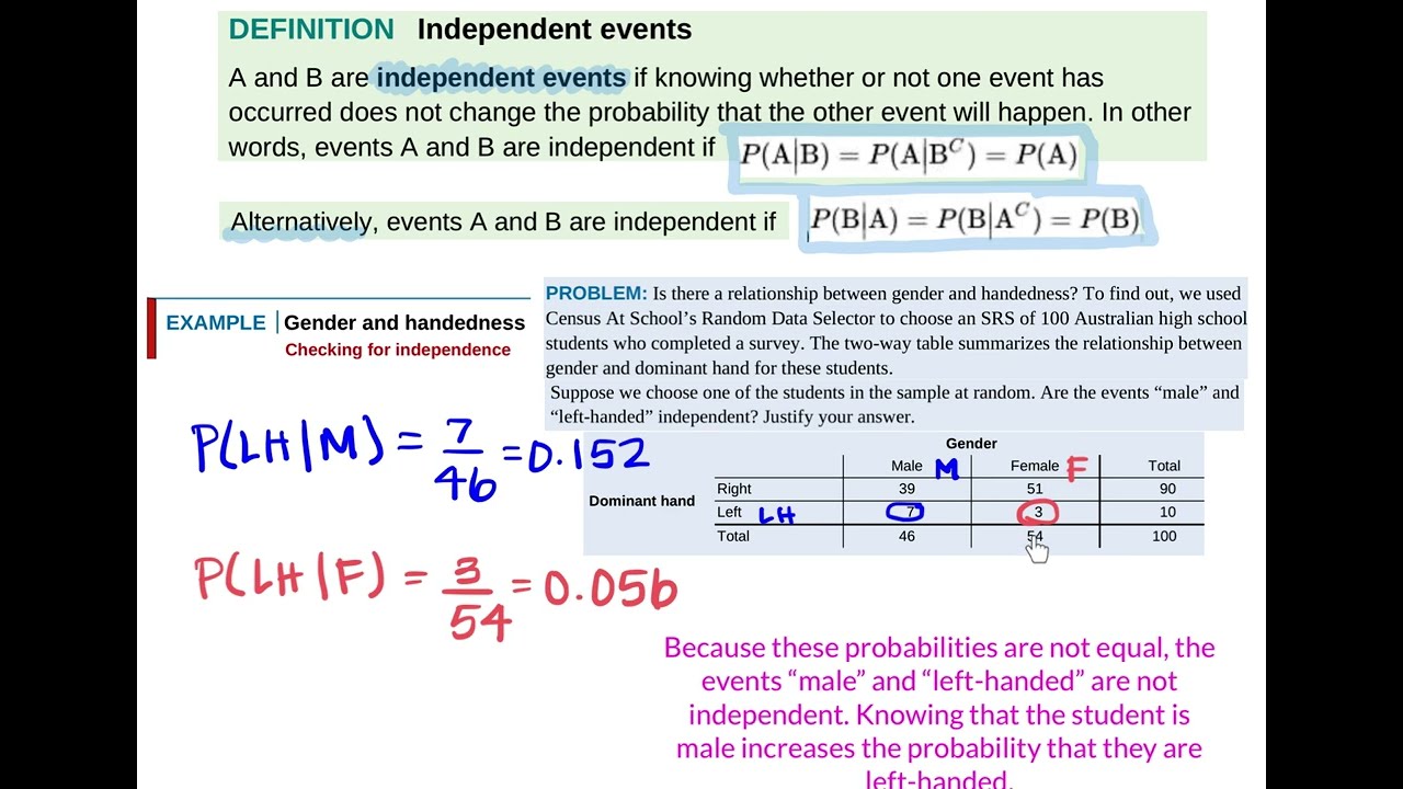 Stats 5.3 - Conditional Probability and Independence