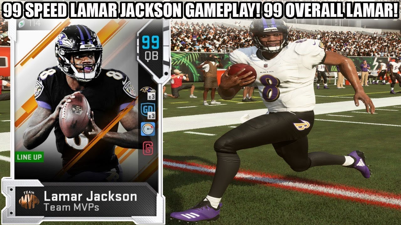 99 SPEED LAMAR JACKSON GAMEPLAY! 99 OVERALL TEAM MVP LAMAR JACKSON! | MADDEN 19 ULTIMATE TEAM