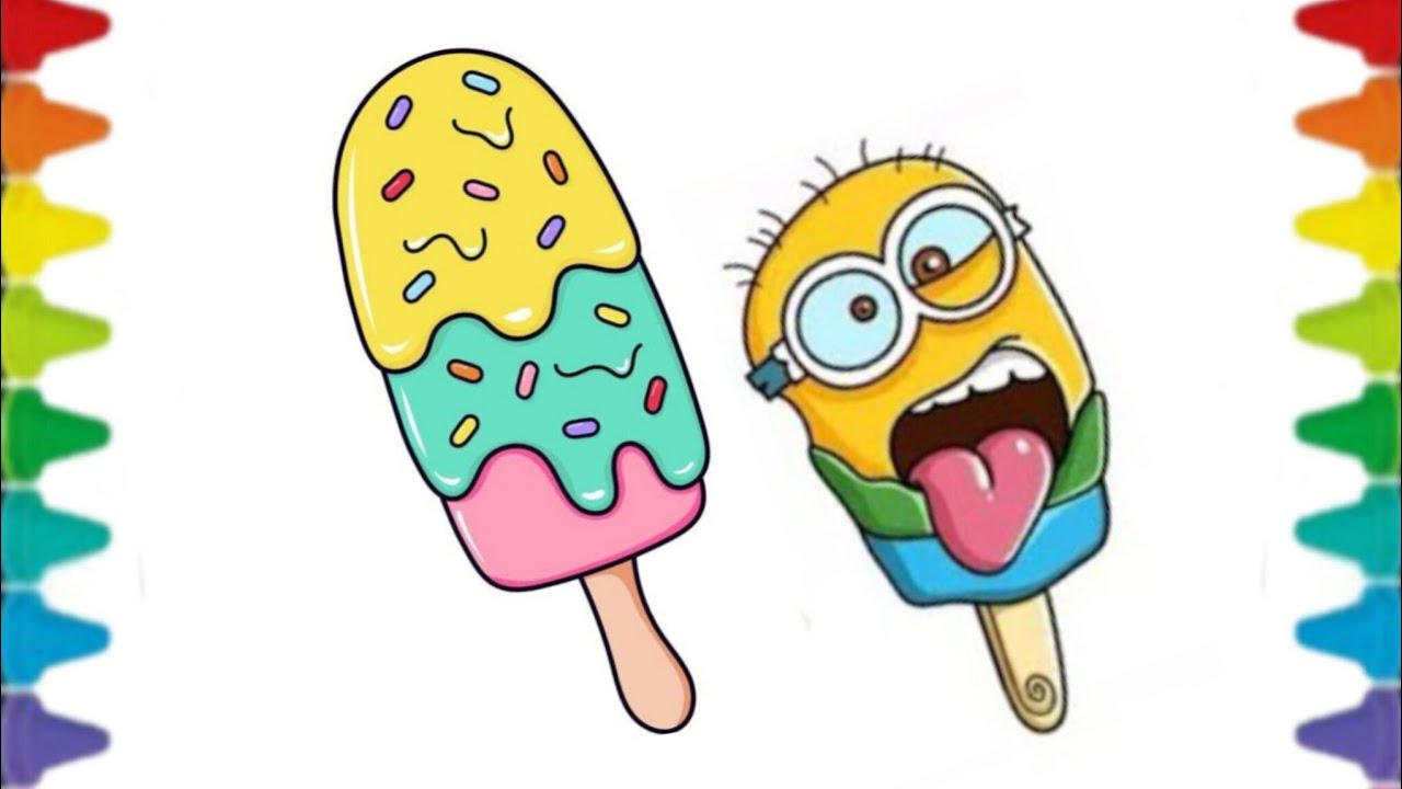 “Cute Popsicle Drawing & Coloring 🍭 | Kawaii Ice Cream Art for Kids & Beginners”