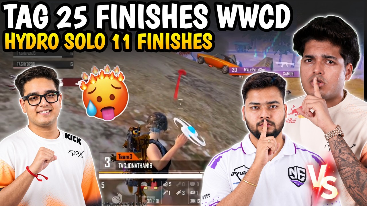 🇮🇳TAG Absolute Domination💀🔥 25 Finishes Wwcd🥶 Hydro & Harsh Deadly Duo Domination ✅