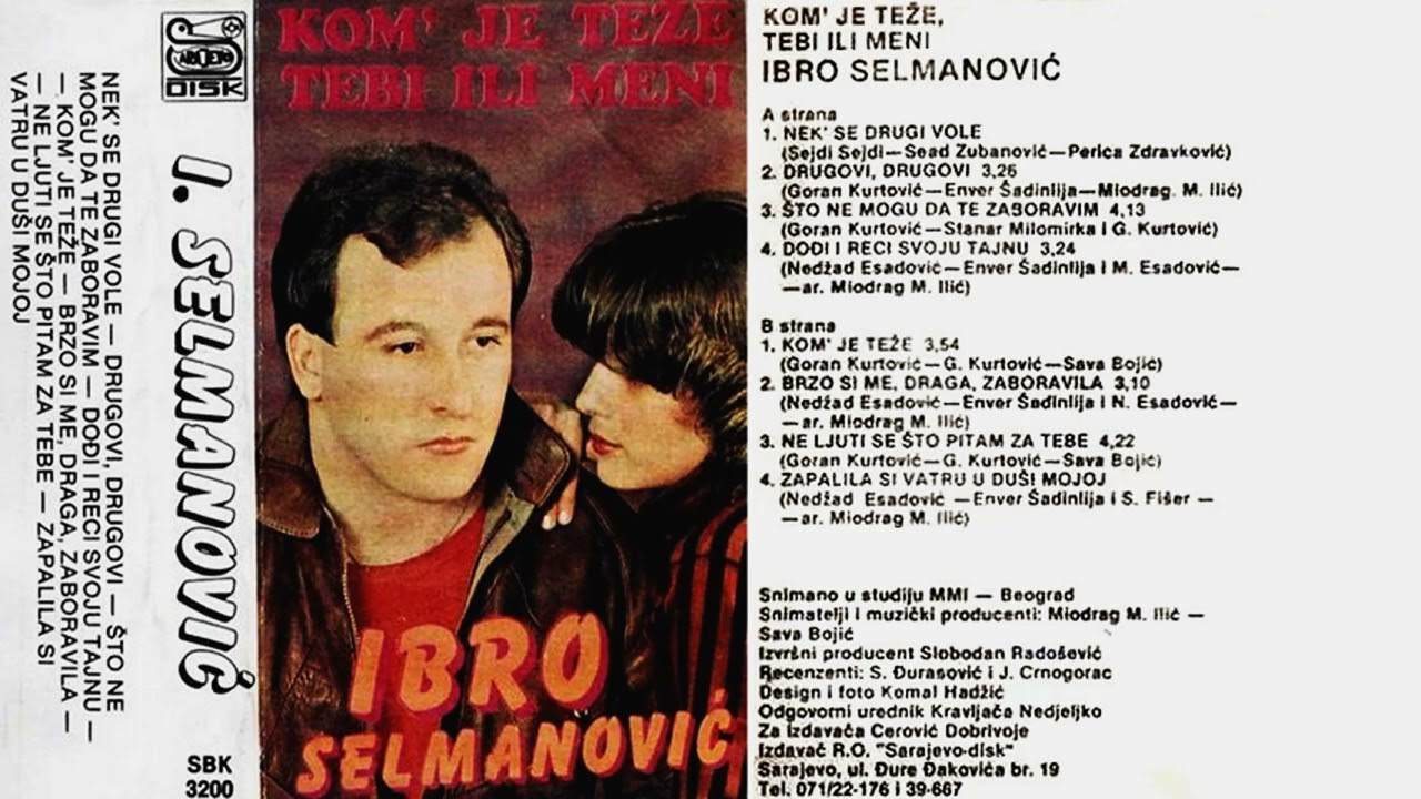 Ibro Selmanović i Južni Vetar-Kom’ je teže, tebi ili meni-(Audio 1984)-Cijeli Album