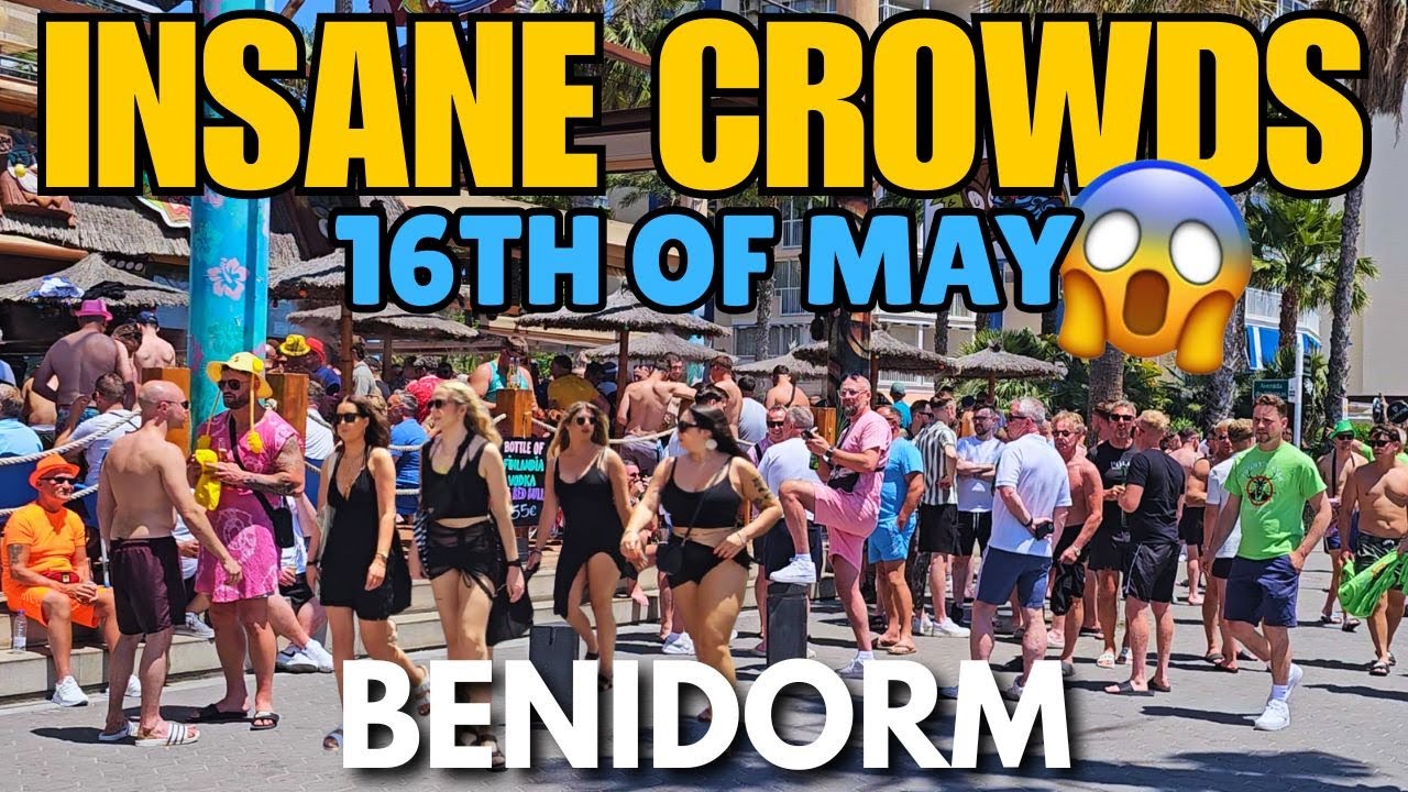 INSANE Crowds in Benidorm! 😱 PACKED Levante Beach & Bars Overflowing!