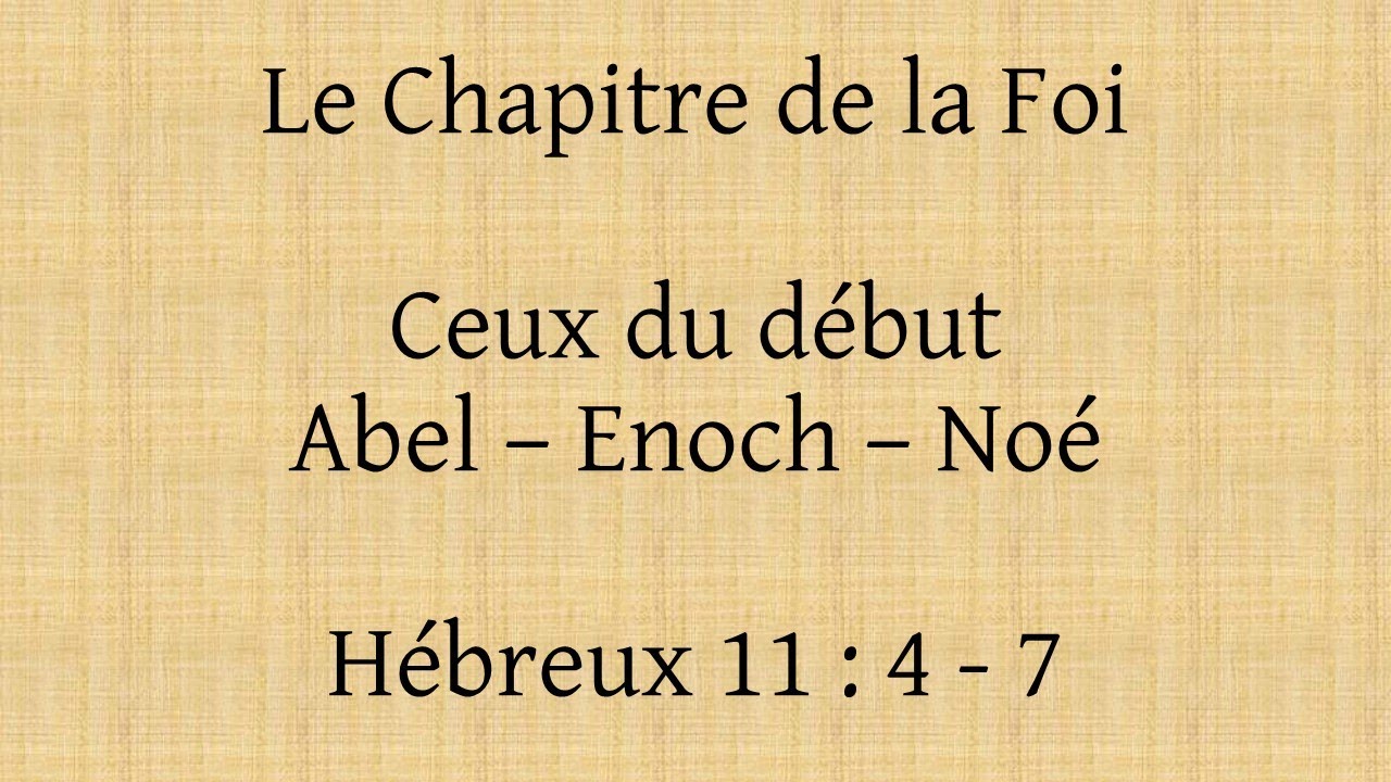 Le Chapitre de la Foi - Ceux du début - 1er Juin 2025