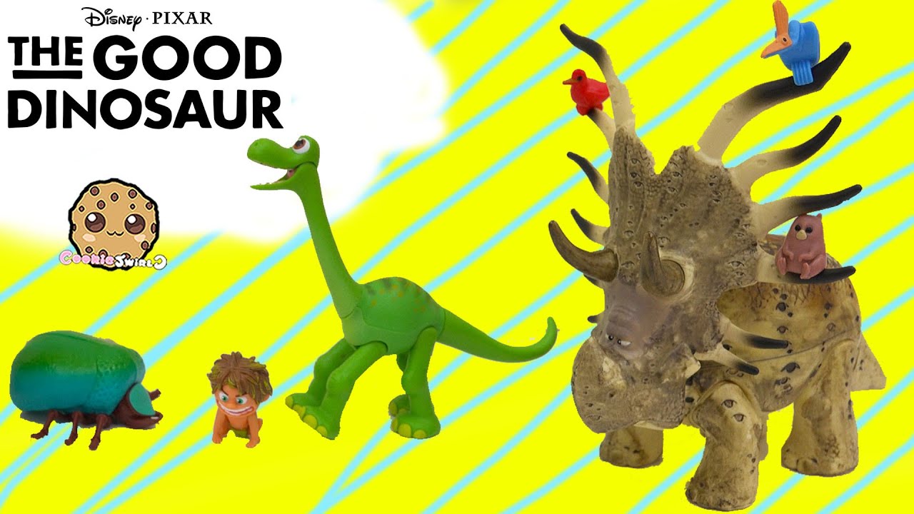 Disney Pixar The Good Dinosaur Movie Toys Arlo, Spot, Forrest Woodbush - Cookieswirlc Video