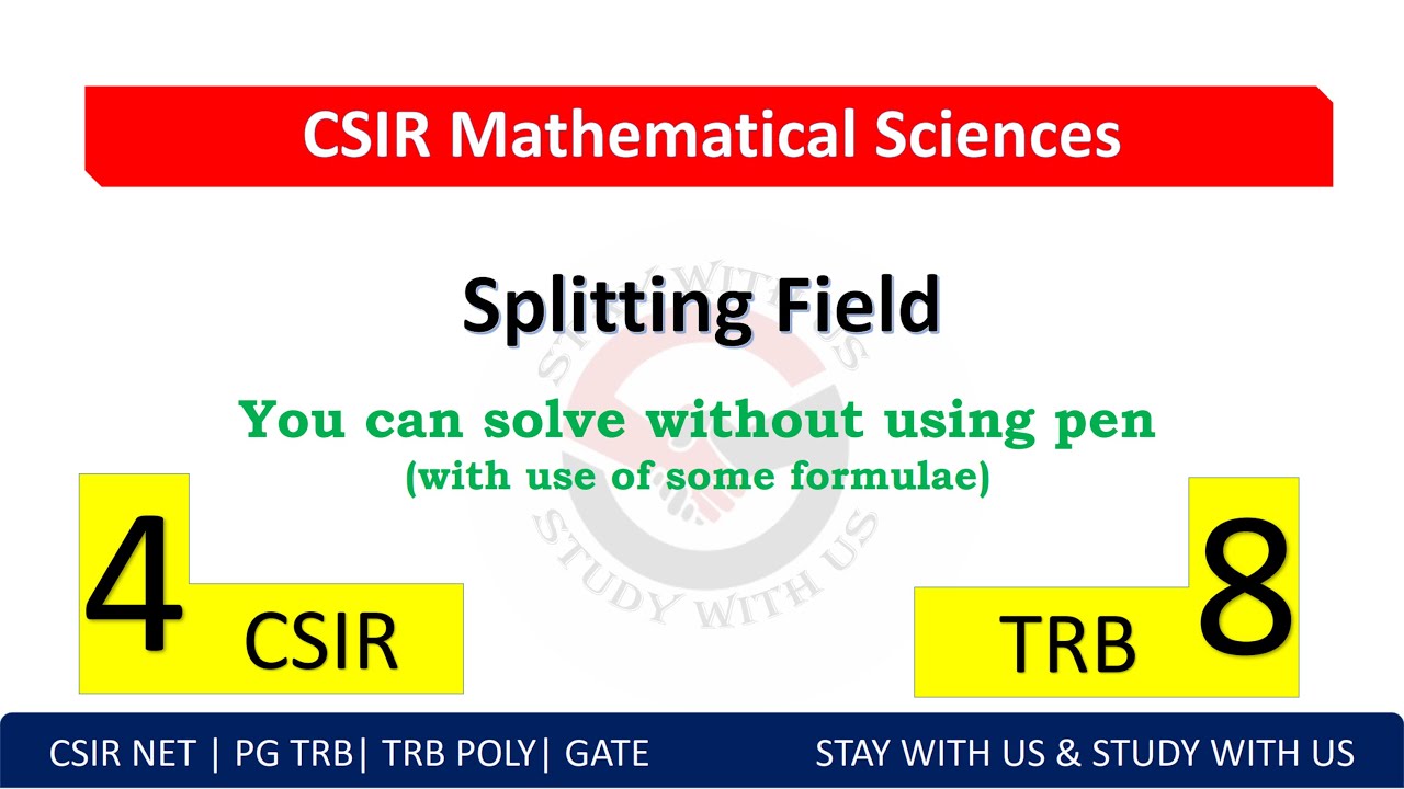 Tricks and formulae for Splitting field| TRB PG| TRB POLY| CSIR NET|GATE