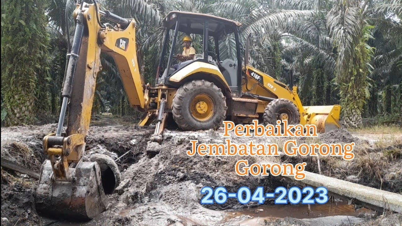 Service Jembatan Gorong Gorong Dengan Backhoe Loader Cat 416F2 26-04-2023@yusro_kalteng