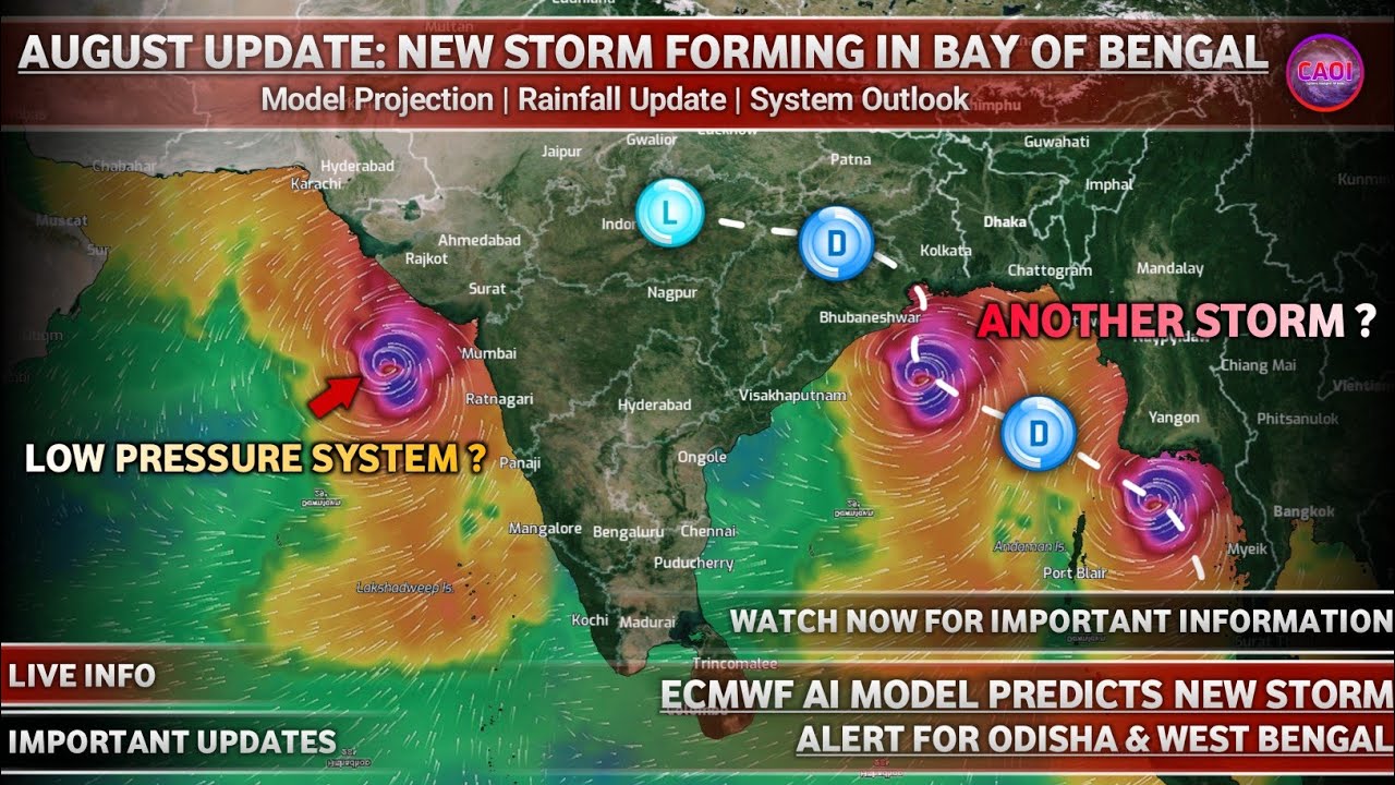New Storm Forming In Bay Of Bengal: ECM AI Predicts New Storm, Alert For Odisha & West Bengal