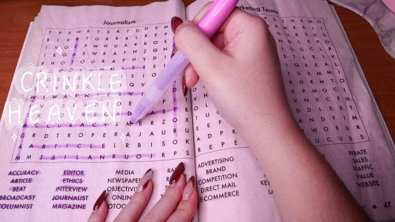 ASMR Crinkly Word Search pt. 3