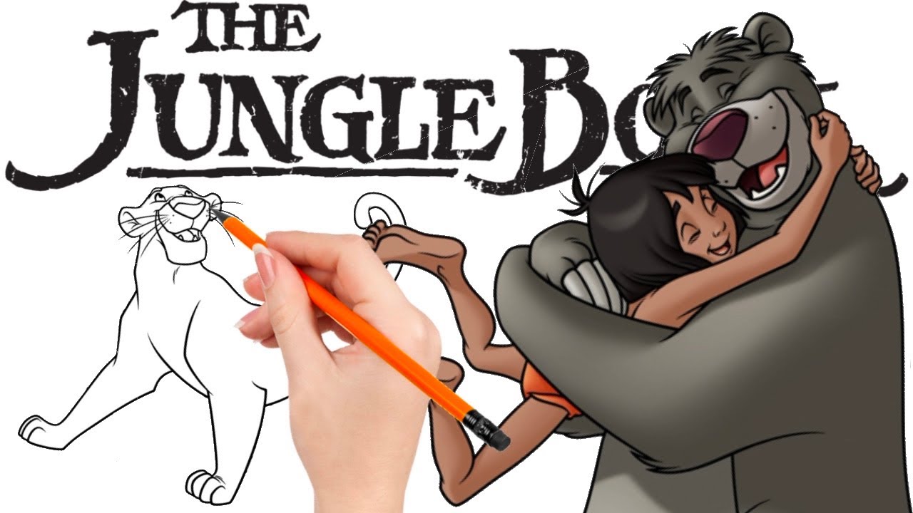 How to Draw Baloo, Mowgli & Bagheera from The Jungle Book
