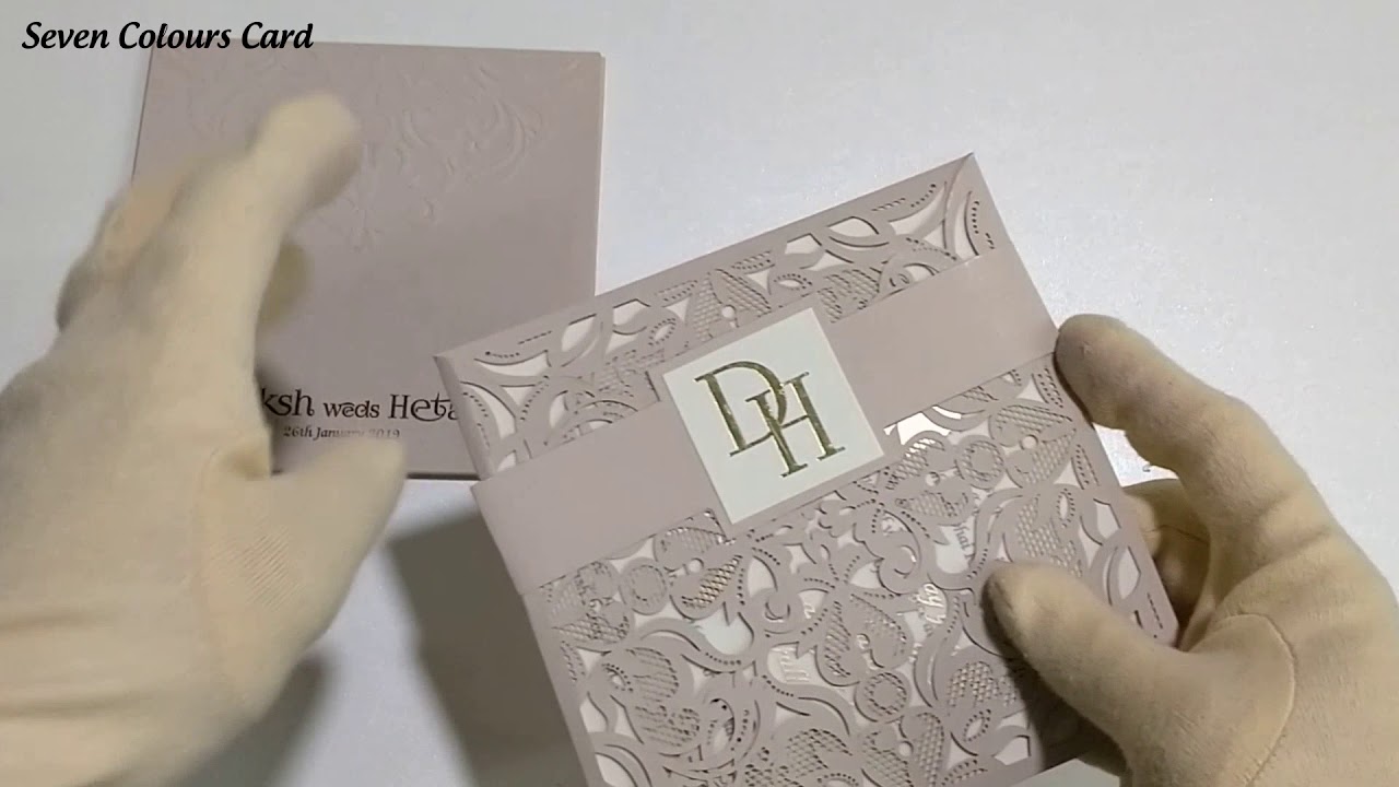 109 Lasercut wedding card in boxed envelope