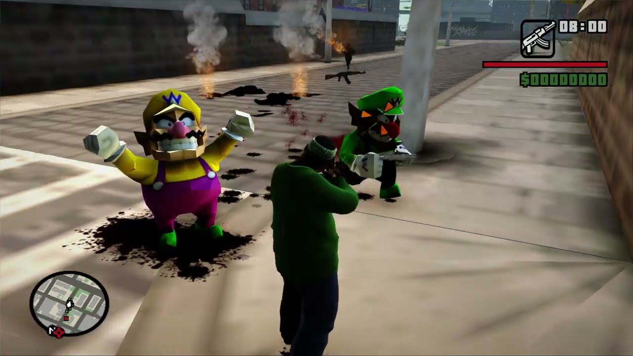 GTA San Andreas Wario vs Soldiers 